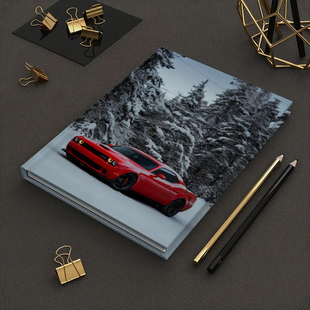 Dodge Challenger SRT Red Snow Winter Forest – Notebooks