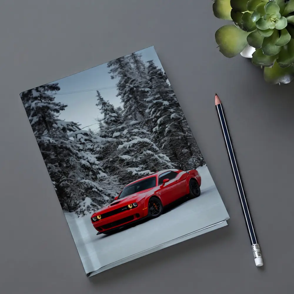 Dodge Challenger SRT Red Snow Winter Forest – Notebooks