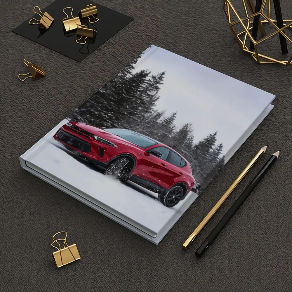 Dodge Hornet Red SUV Snowy Winter Forest – Notebooks