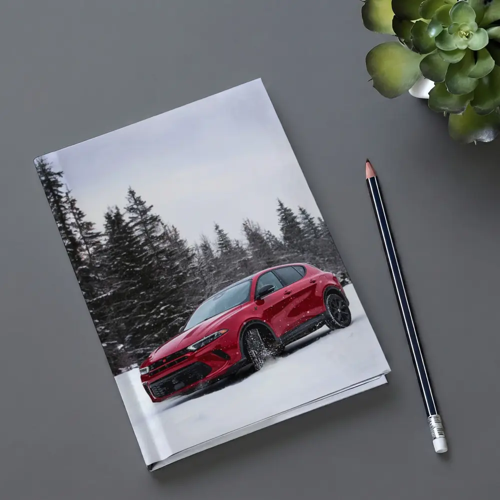 Dodge Hornet Red SUV Snowy Winter Forest – Notebooks
