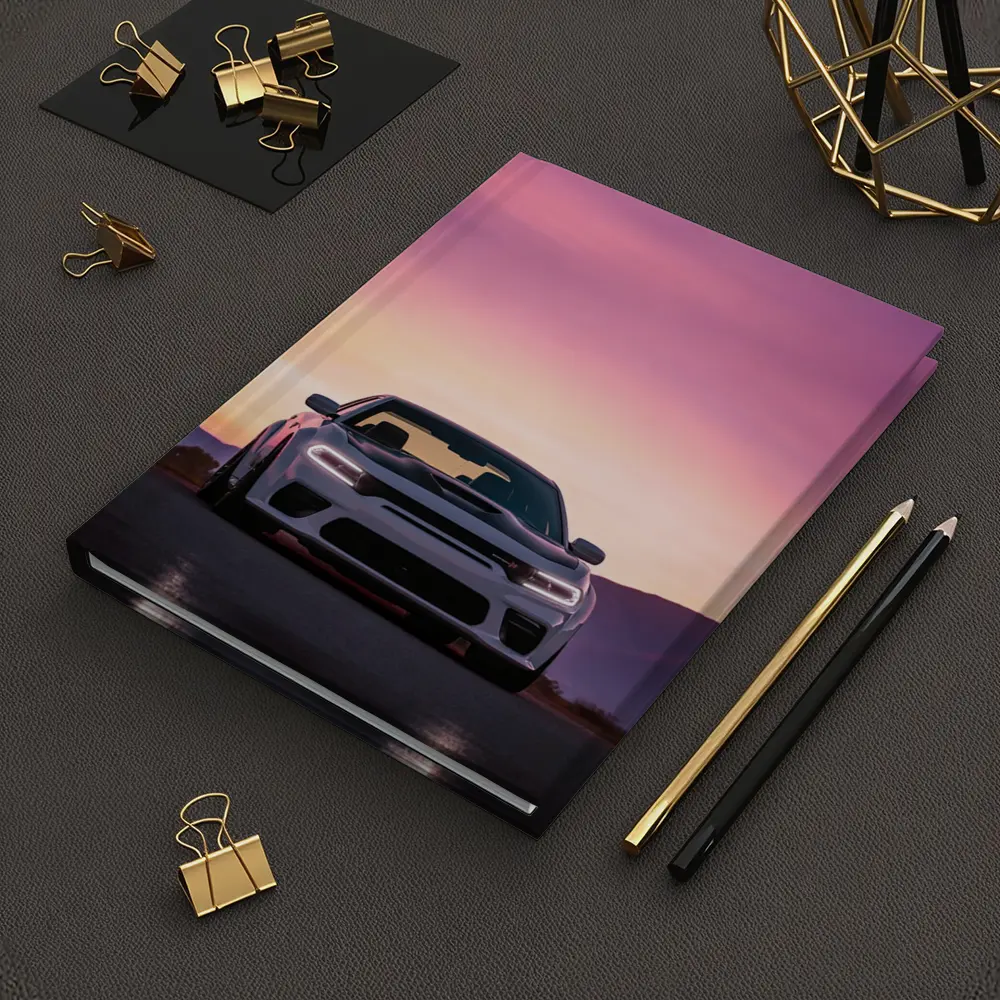 Dodge Charger Front View Sunset Sky – Notebooks