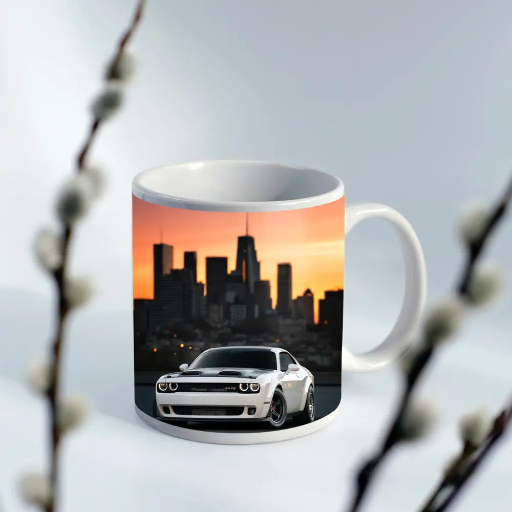 Dodge Challenger SRT City Sunset White – Mugs