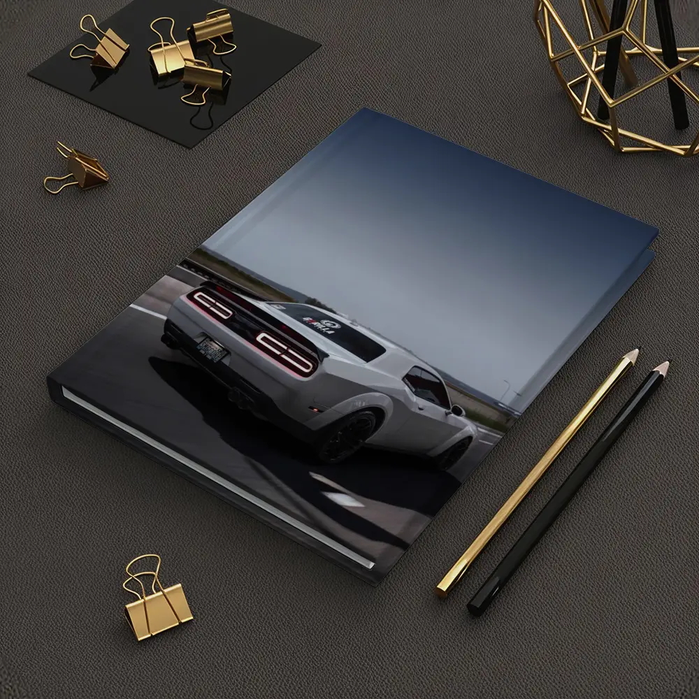 Dodge Challenger Hellcat On Open Highway – Notebooks