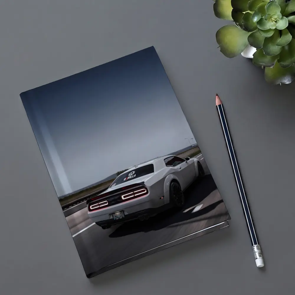 Dodge Challenger Hellcat On Open Highway – Notebooks