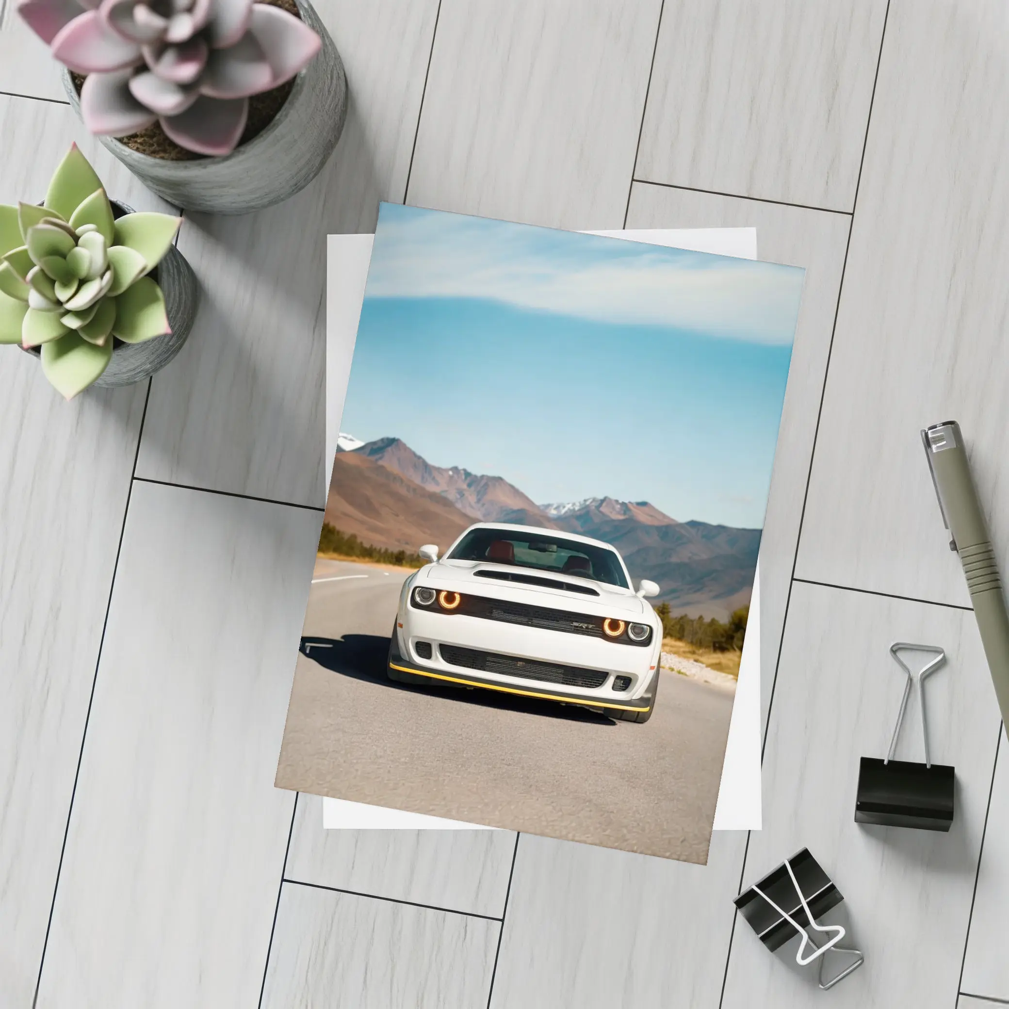 Dodge Challenger SRT White Mountain Road – Postcards