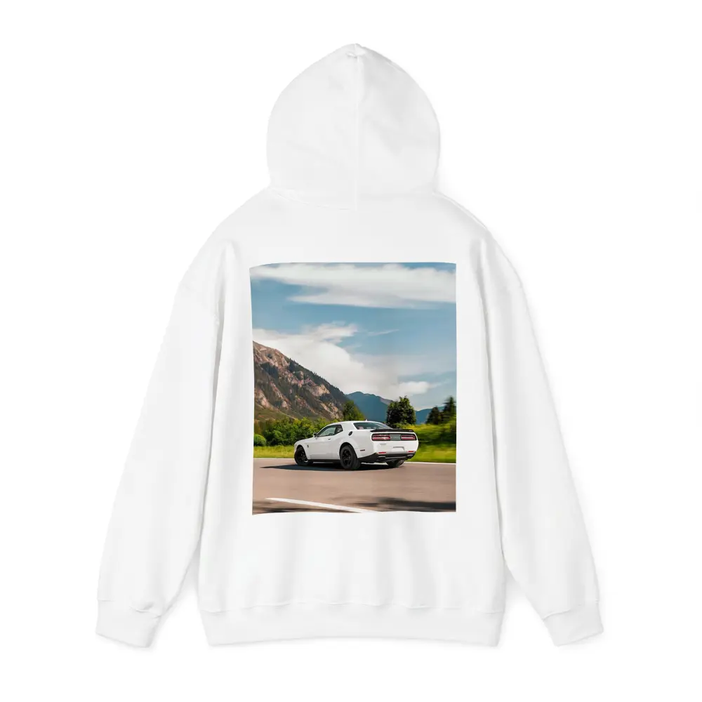 Dodge Challenger White Mountain Road Drive – Hoodies