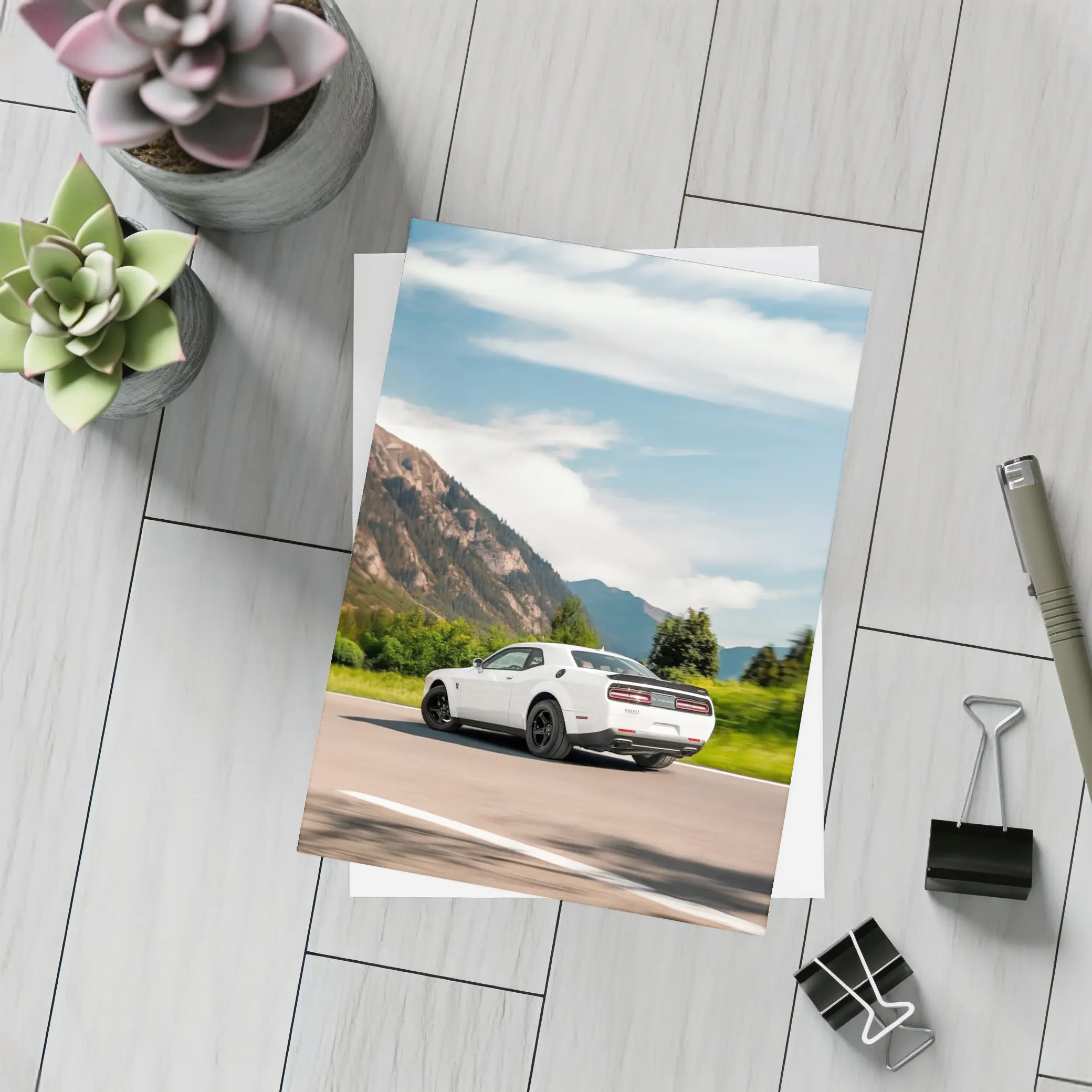 Dodge Challenger White Mountain Road Drive – Postcards