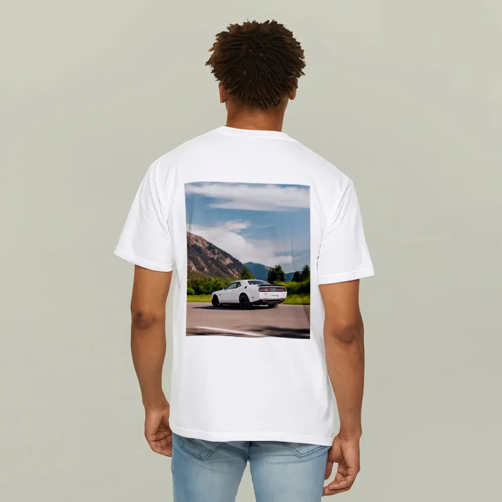Dodge Challenger White Mountain Road Drive – T-Shirts