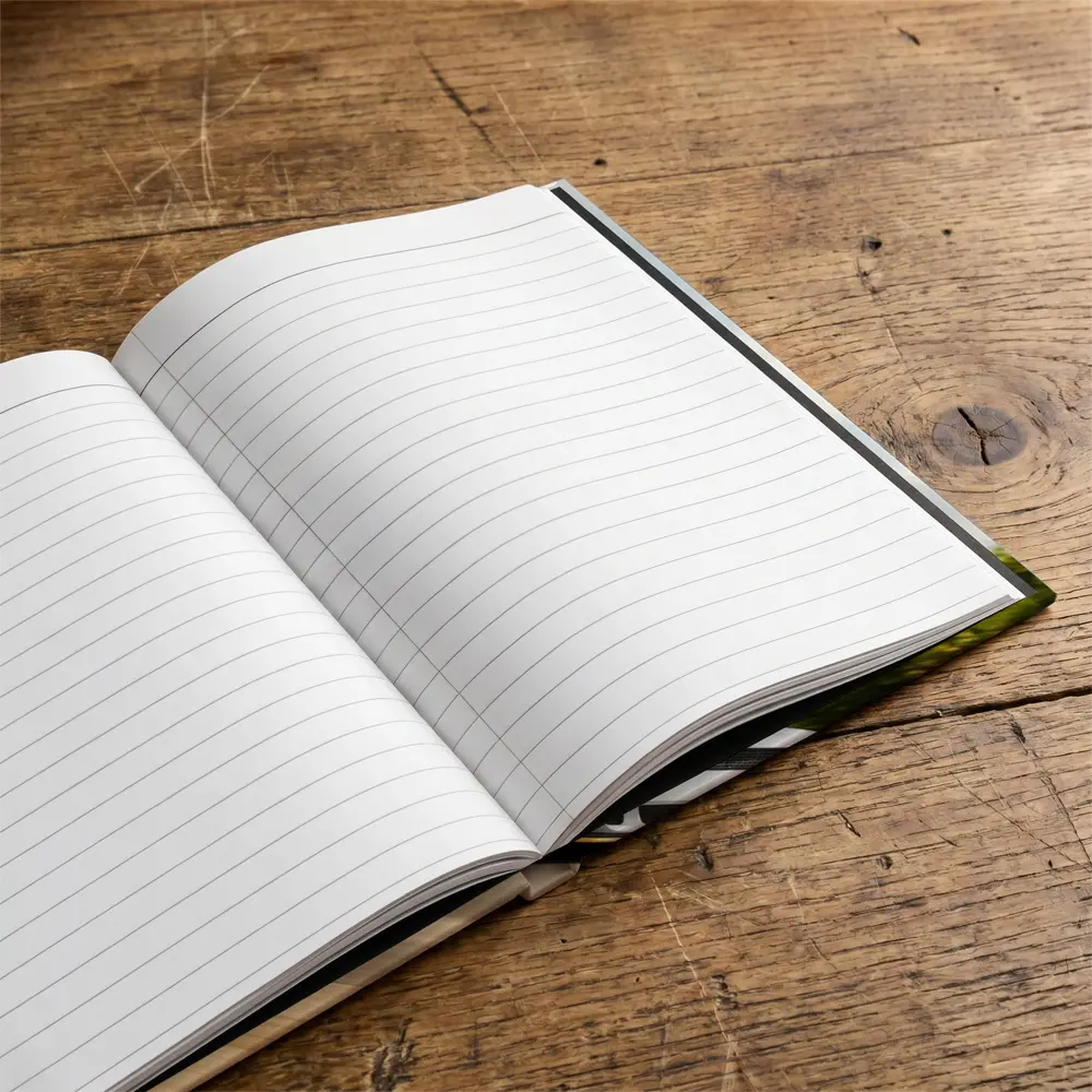 Dodge Challenger White Muscle Car Mountain Road – Notebooks