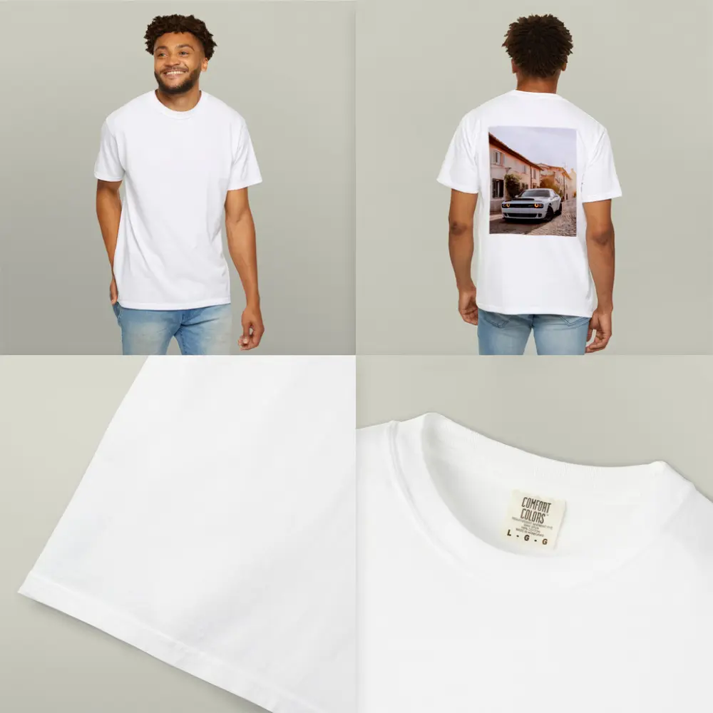 Dodge Challenger SRT White Cobblestone Street – T-Shirts