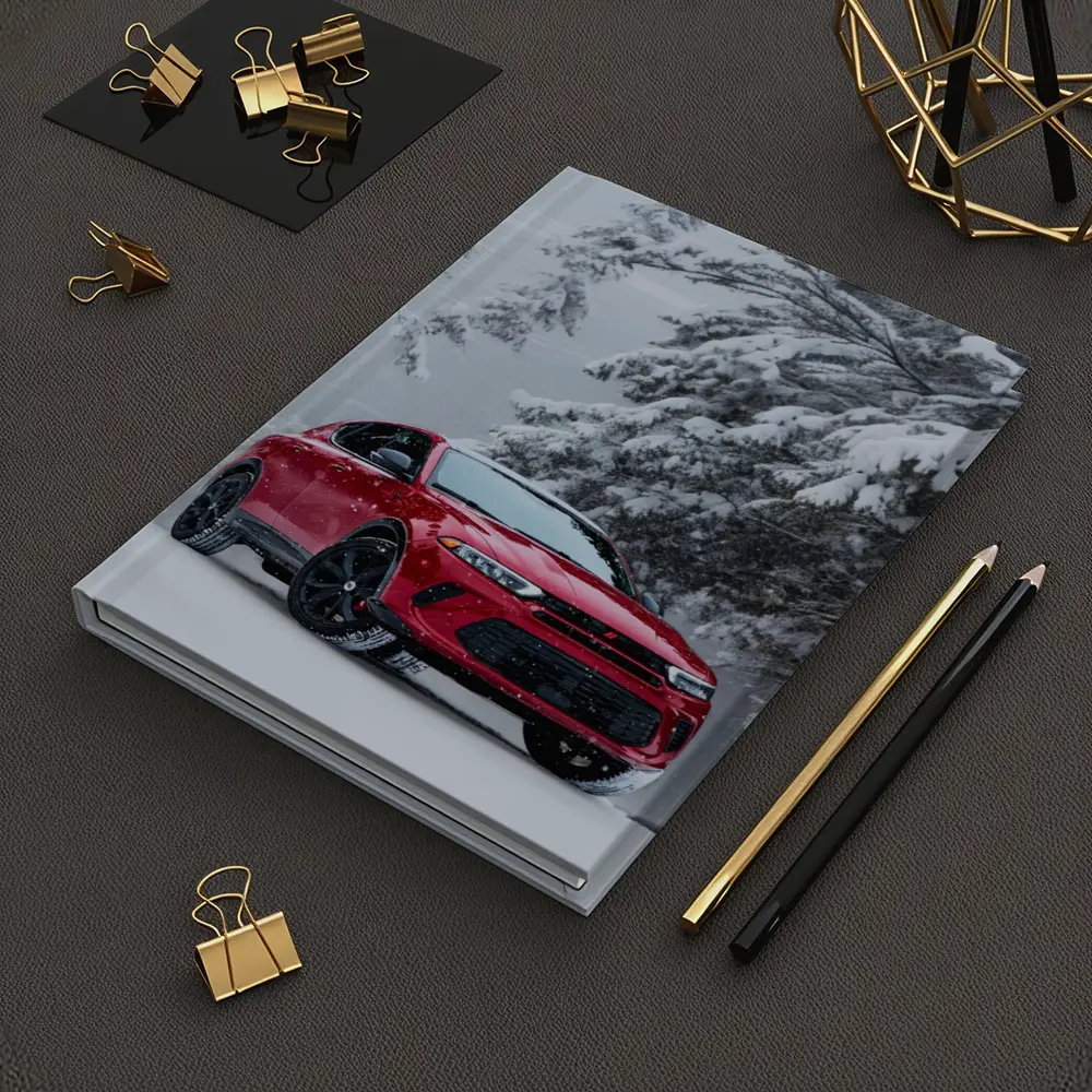 Dodge Hornet Red SUV Snowy Winter Forest – Notebooks