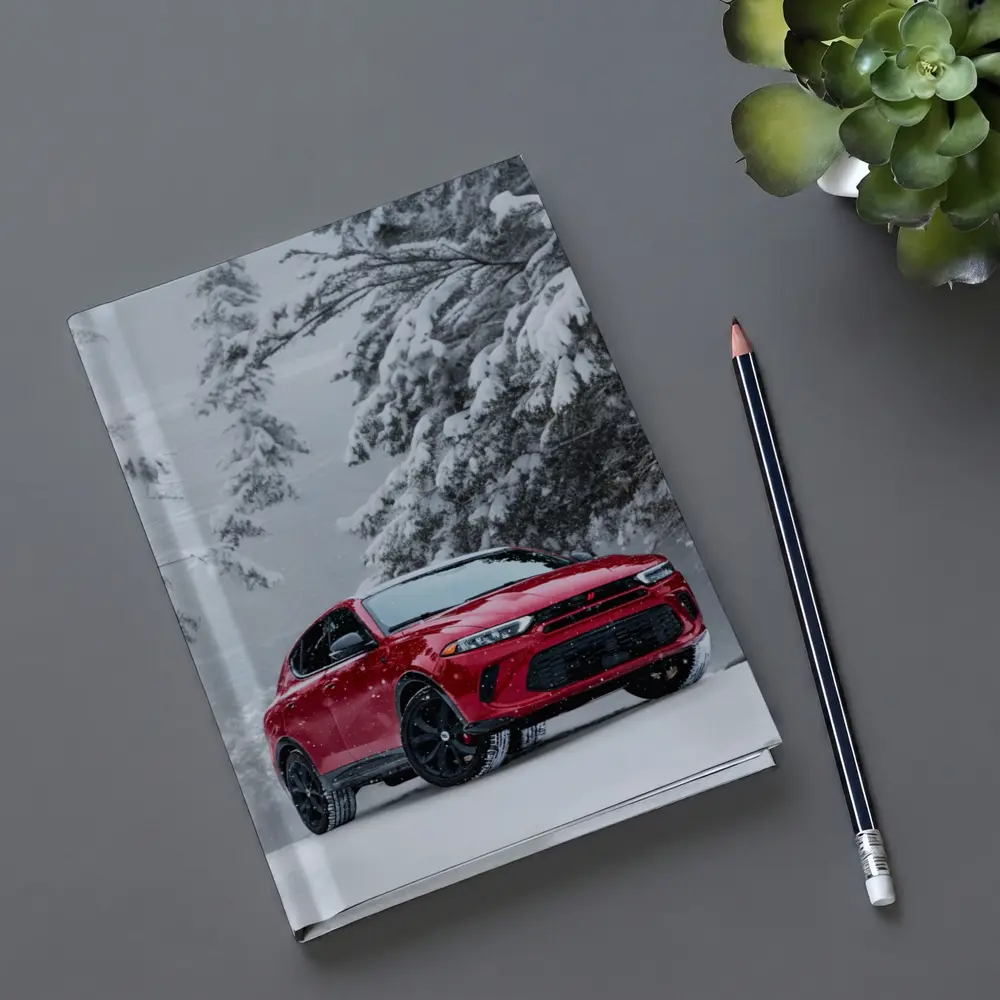 Dodge Hornet Red SUV Snowy Winter Forest – Notebooks
