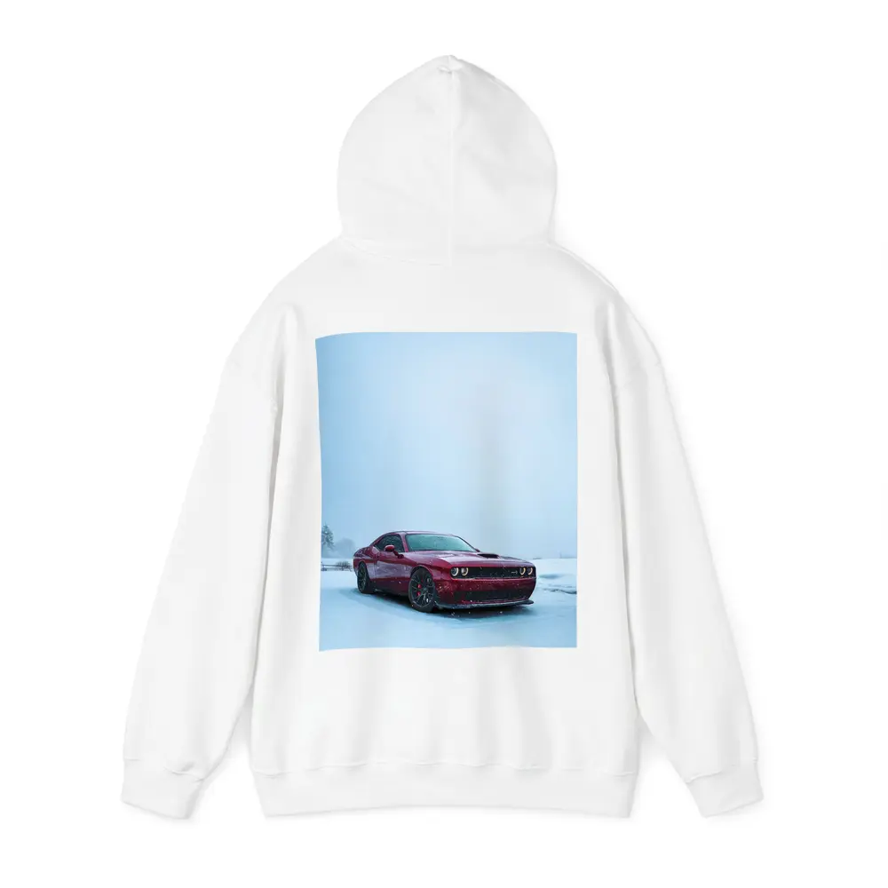 Dodge Challenger Red Muscle Car Snowy Winter – Hoodies
