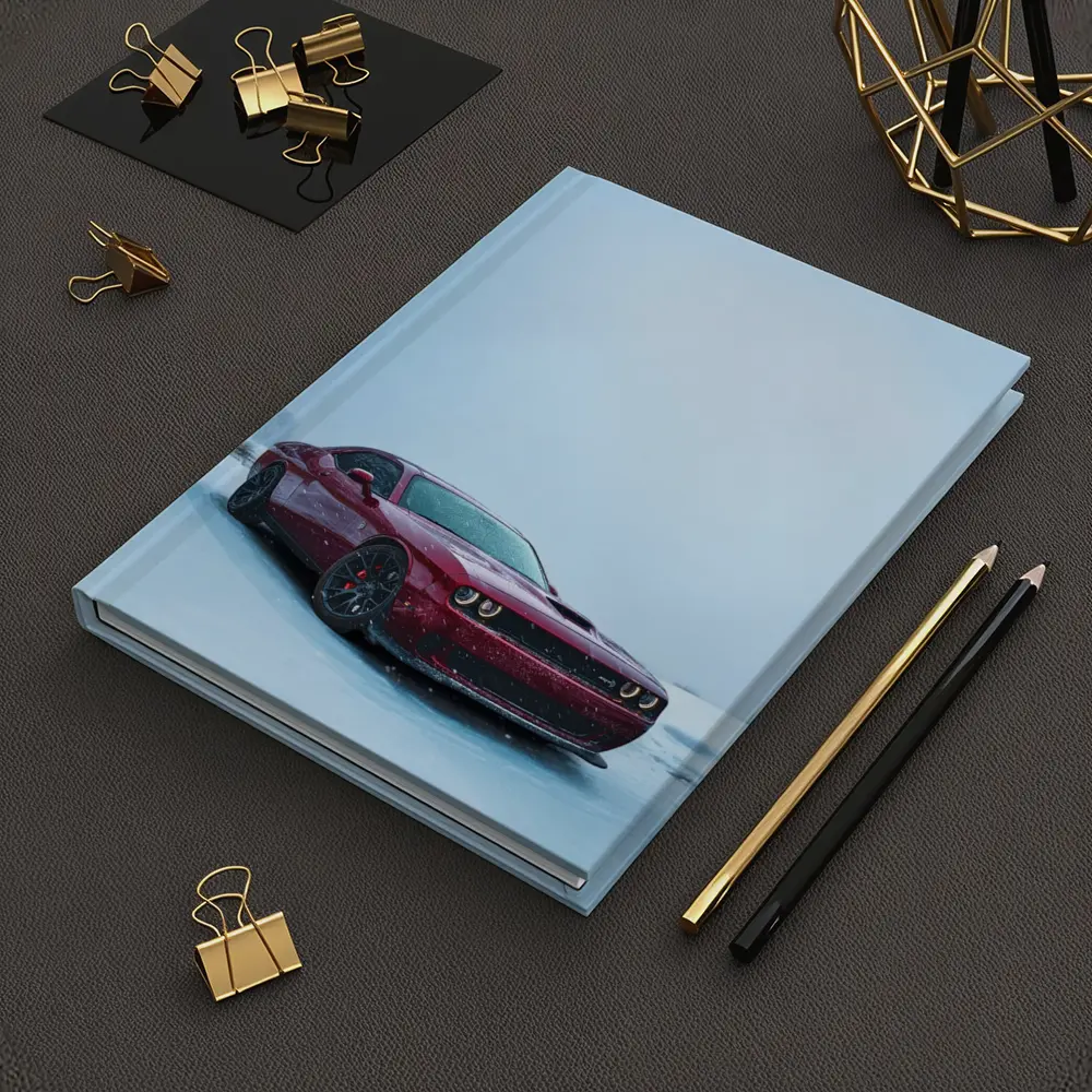 Dodge Challenger Red Muscle Car Snowy Winter – Notebooks