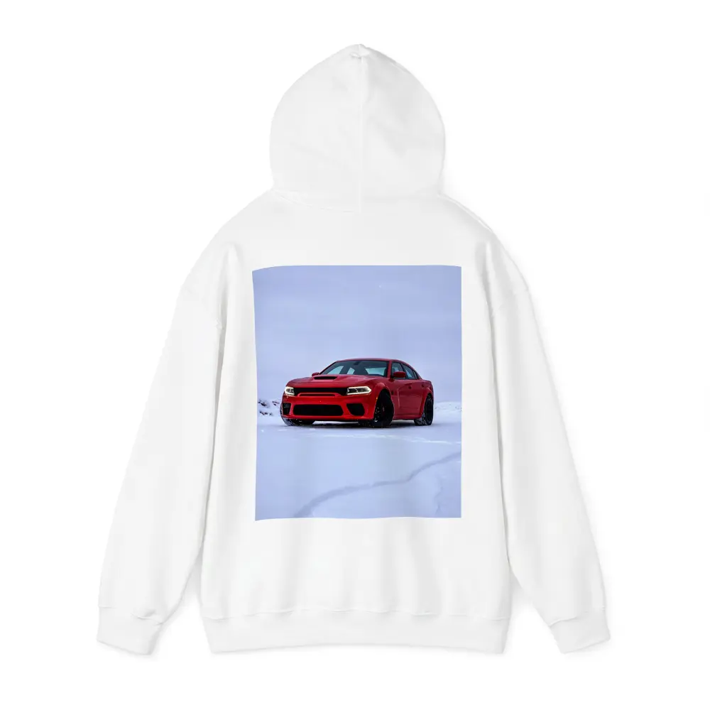 Dodge Charger Red Muscle Car Snow Scene – Hoodies