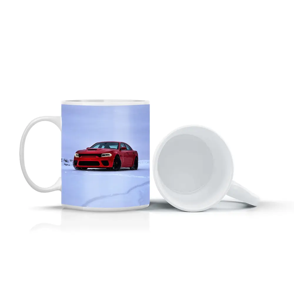 Dodge Charger Red Muscle Car Snow Scene – Mugs