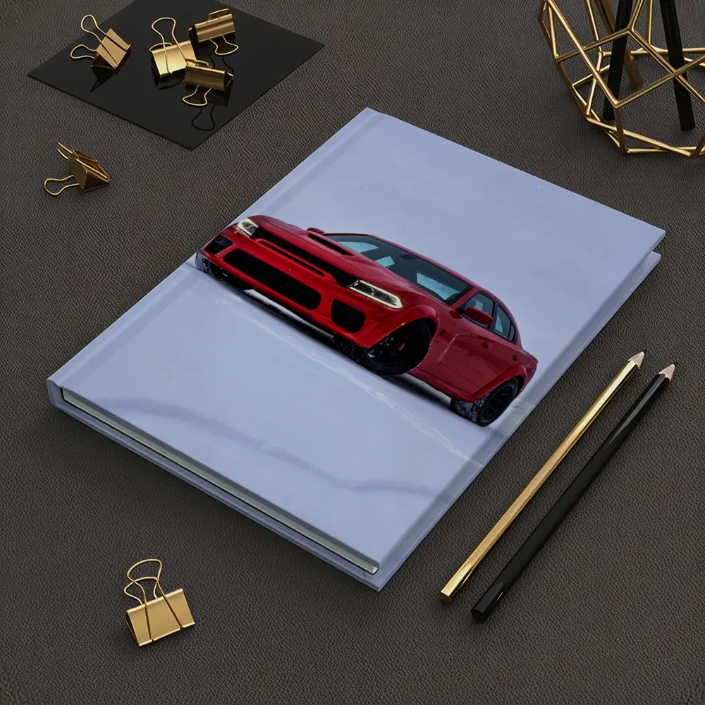 Dodge Charger Red Muscle Car Snow Scene – Notebooks