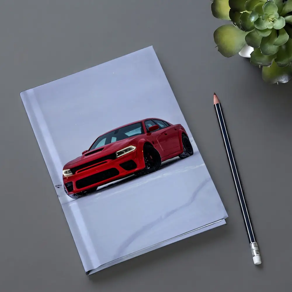 Dodge Charger Red Muscle Car Snow Scene – Notebooks