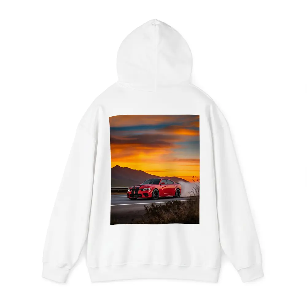 Dodge Charger Red Muscle Car Sunset Road – Hoodies