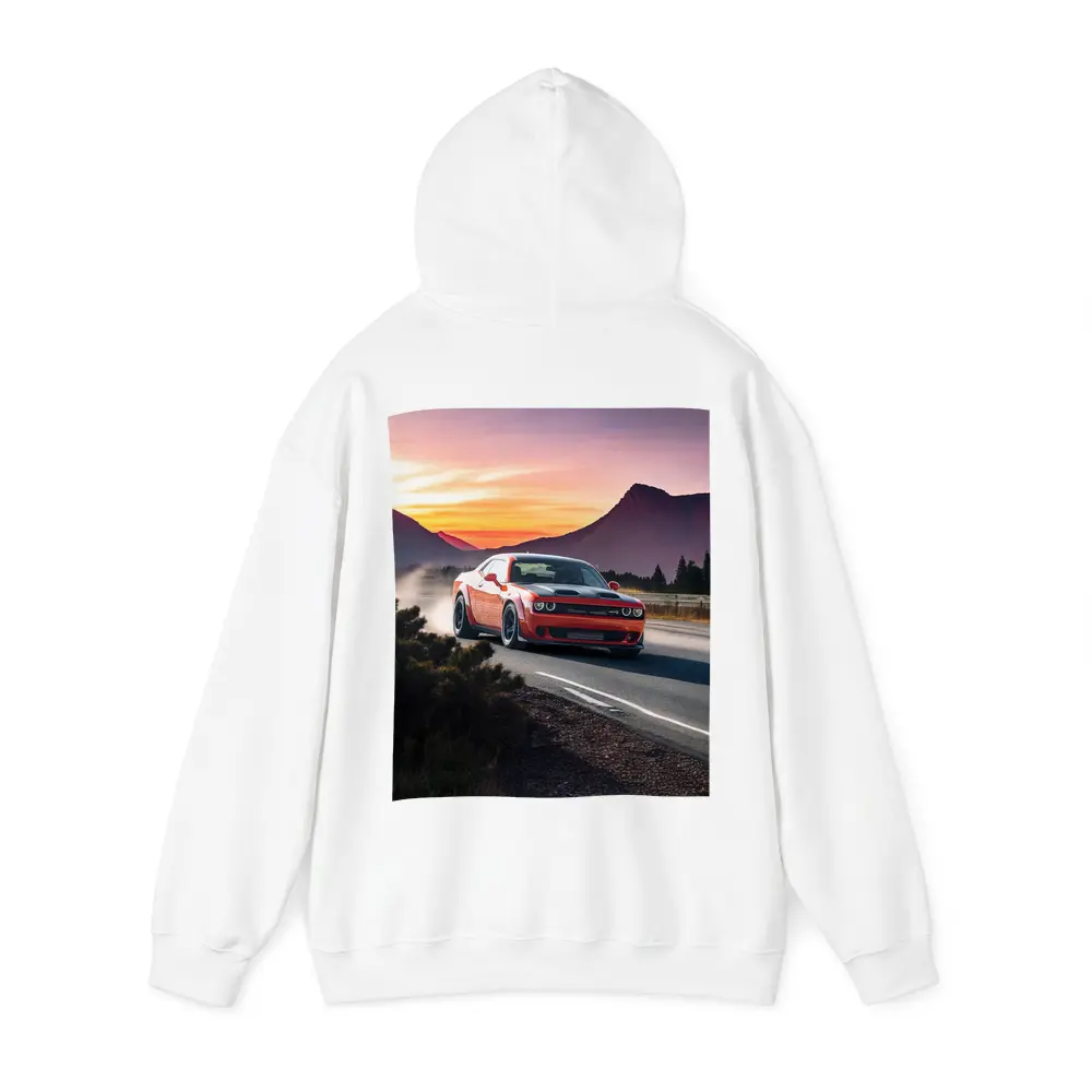Dodge Challenger Red Car Mountain Sunset Road – Hoodies