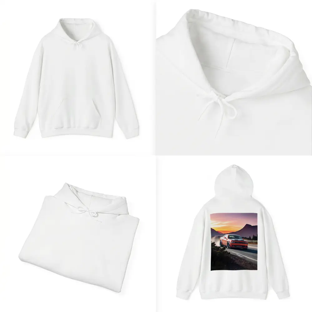 Dodge Challenger Red Car Mountain Sunset Road – Hoodies