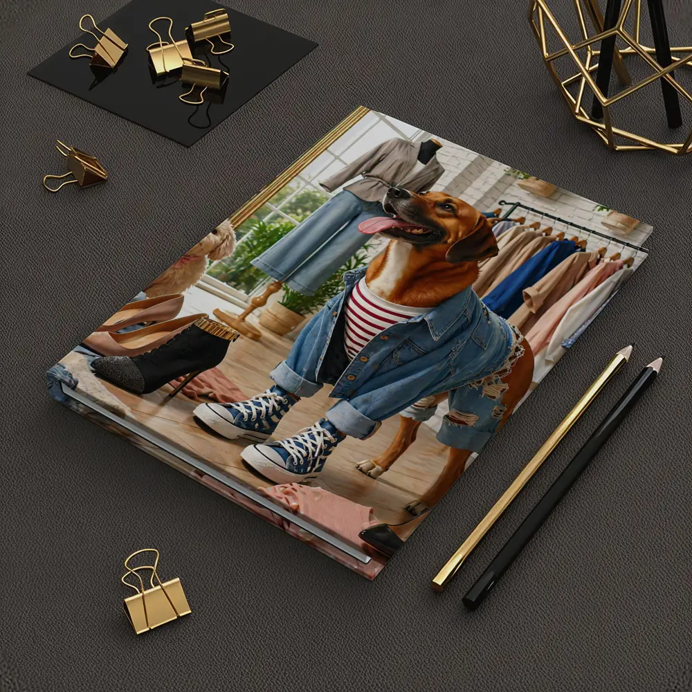 Stylish Dogs Dressed Up in Fashion Boutique – Notebooks