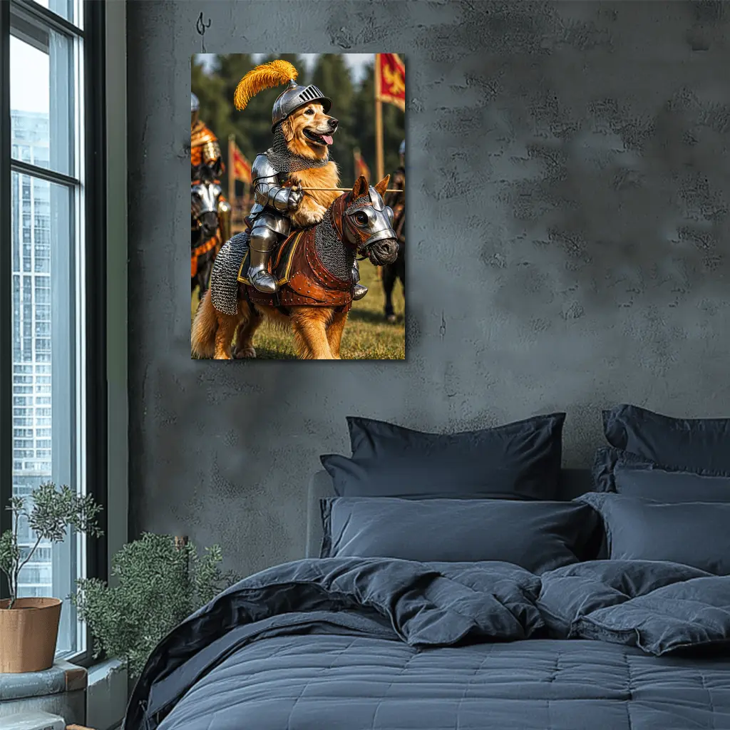 Golden Retriever Knight Medieval Tournament Adventure – Wall Art