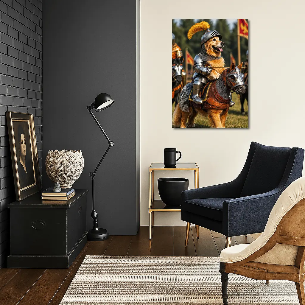 Golden Retriever Knight Medieval Tournament Adventure – Wall Art