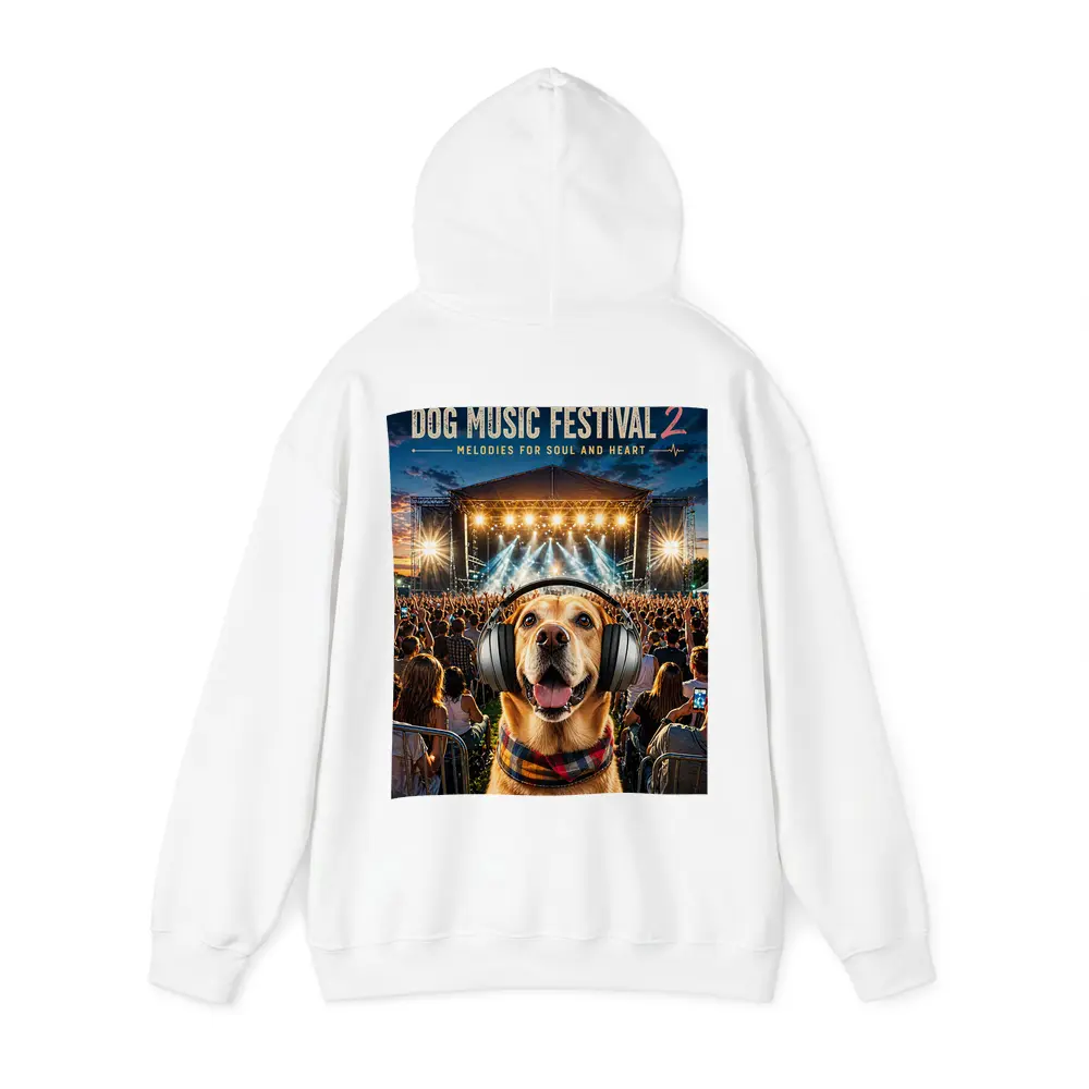 Golden Retriever Dog Wearing Headphones Music Festival – Hoodies