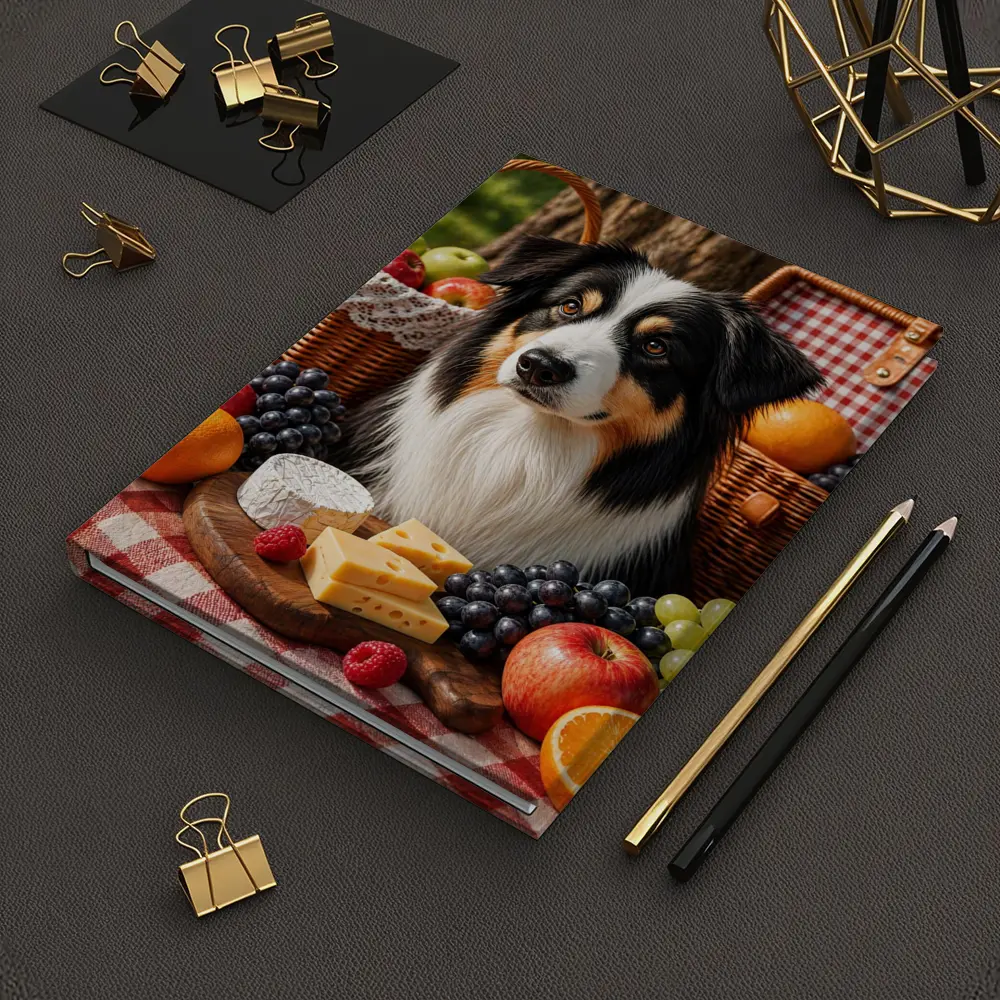 Australian Shepherd Picnic with Fruit Cheese – Notebooks