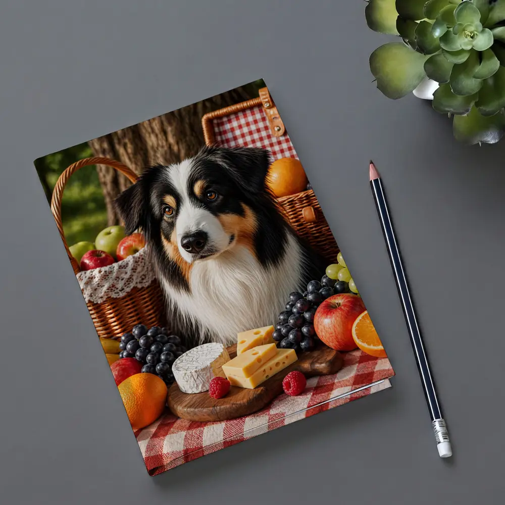 Australian Shepherd Picnic with Fruit Cheese – Notebooks