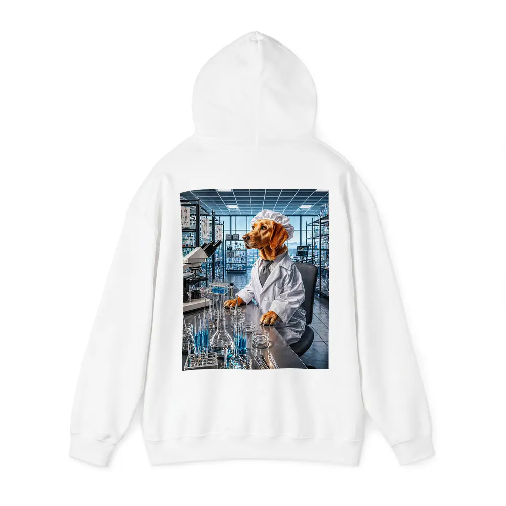 Golden Retriever Scientist In Research Laboratory – Hoodies