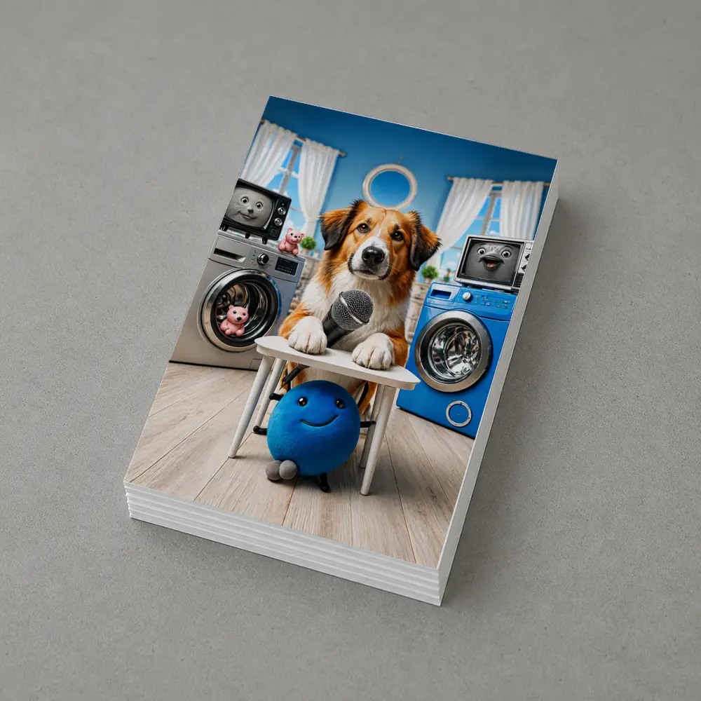 Golden Retriever Host Laundry Room Comedy Show – Postcards