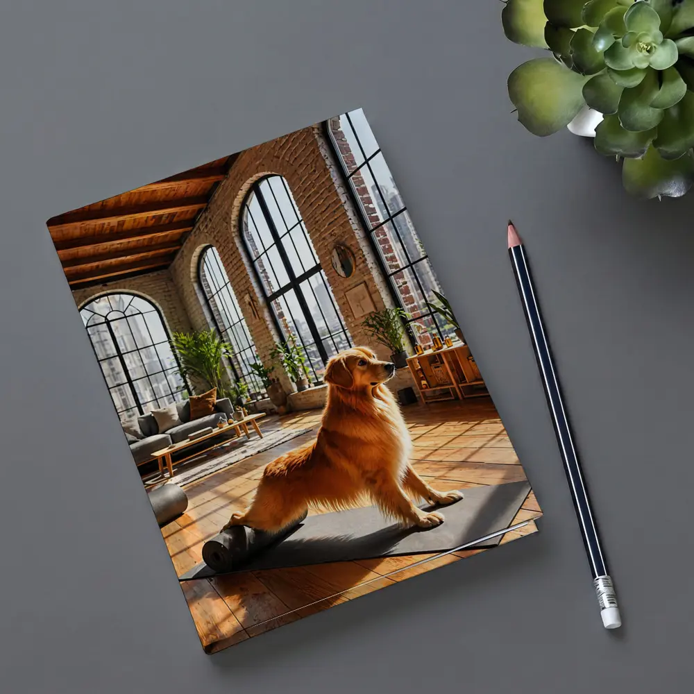Golden Retriever Yoga Studio Loft Interior – Notebooks