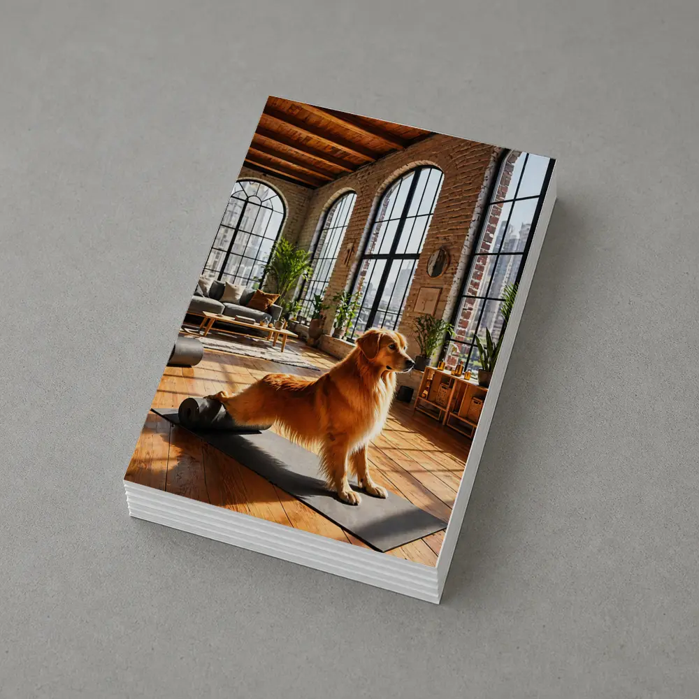 Golden Retriever Yoga Studio Loft Interior – Postcards
