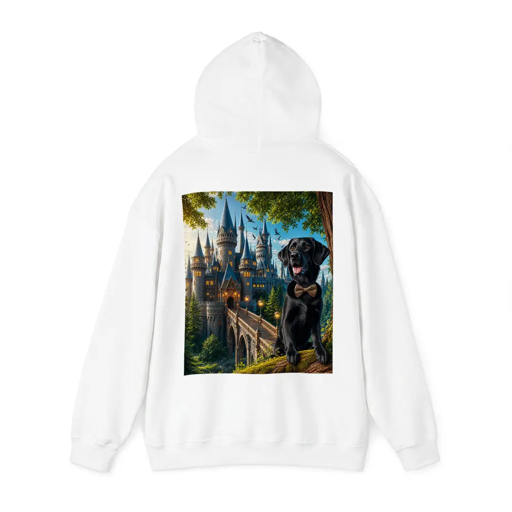 Black Labrador Retriever Fantasy Castle Forest Art – Hoodies