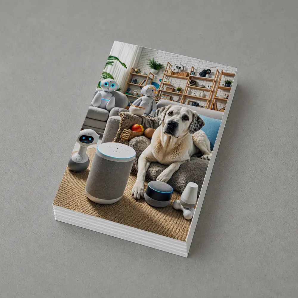 Labrador Dog With Smart Home Robots – Postcards