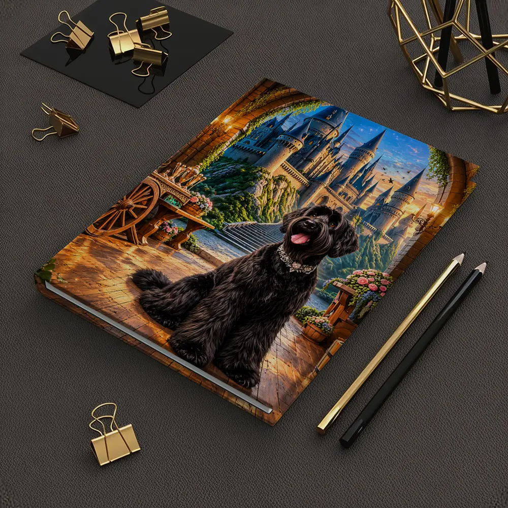 Black Schnauzer Dog at Fantasy Castle – Notebooks