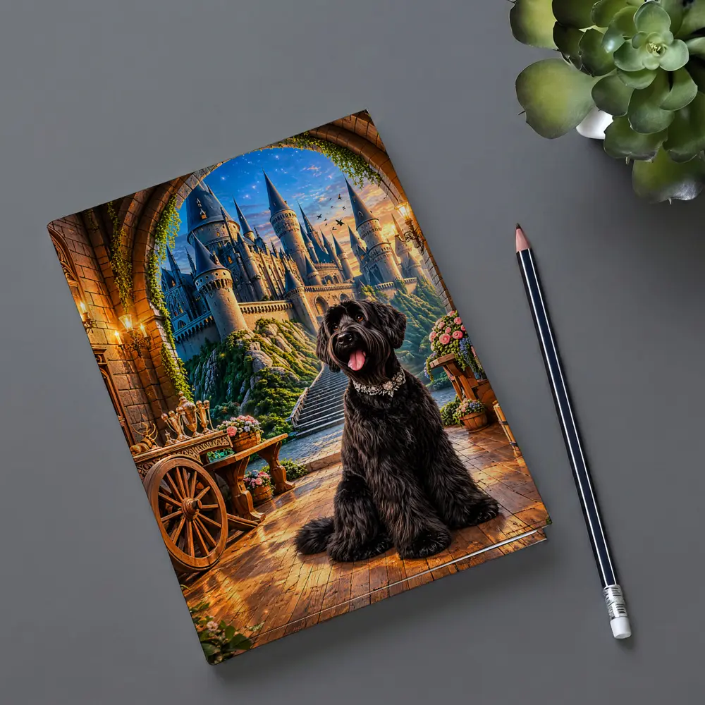 Black Schnauzer Dog at Fantasy Castle – Notebooks