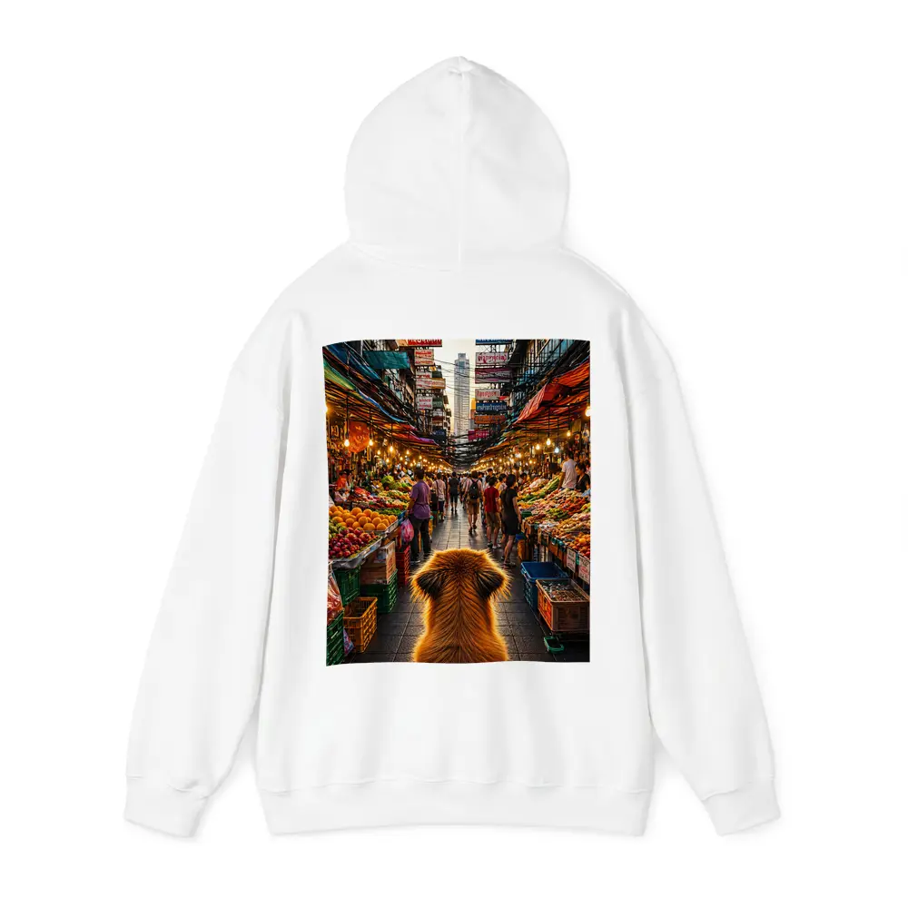 Golden Dog Watching Bangkok Street Market – Hoodies
