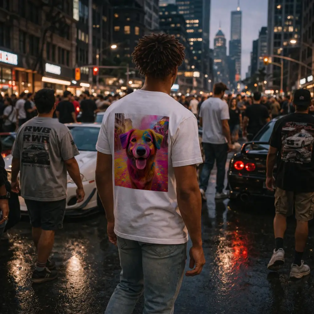 Dog Covered in Holi Festival Colors – T-Shirts