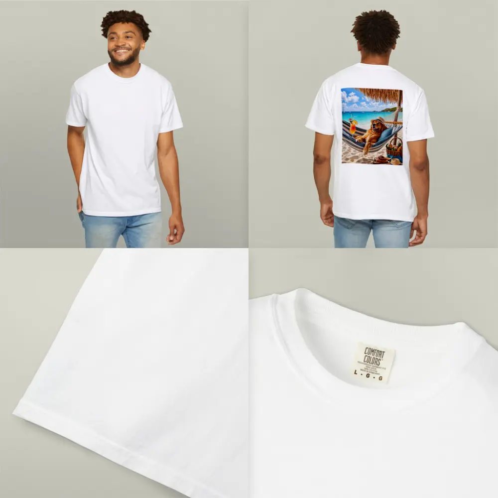 Golden Retriever Relaxing On Tropical Beach Hammock – T-Shirts