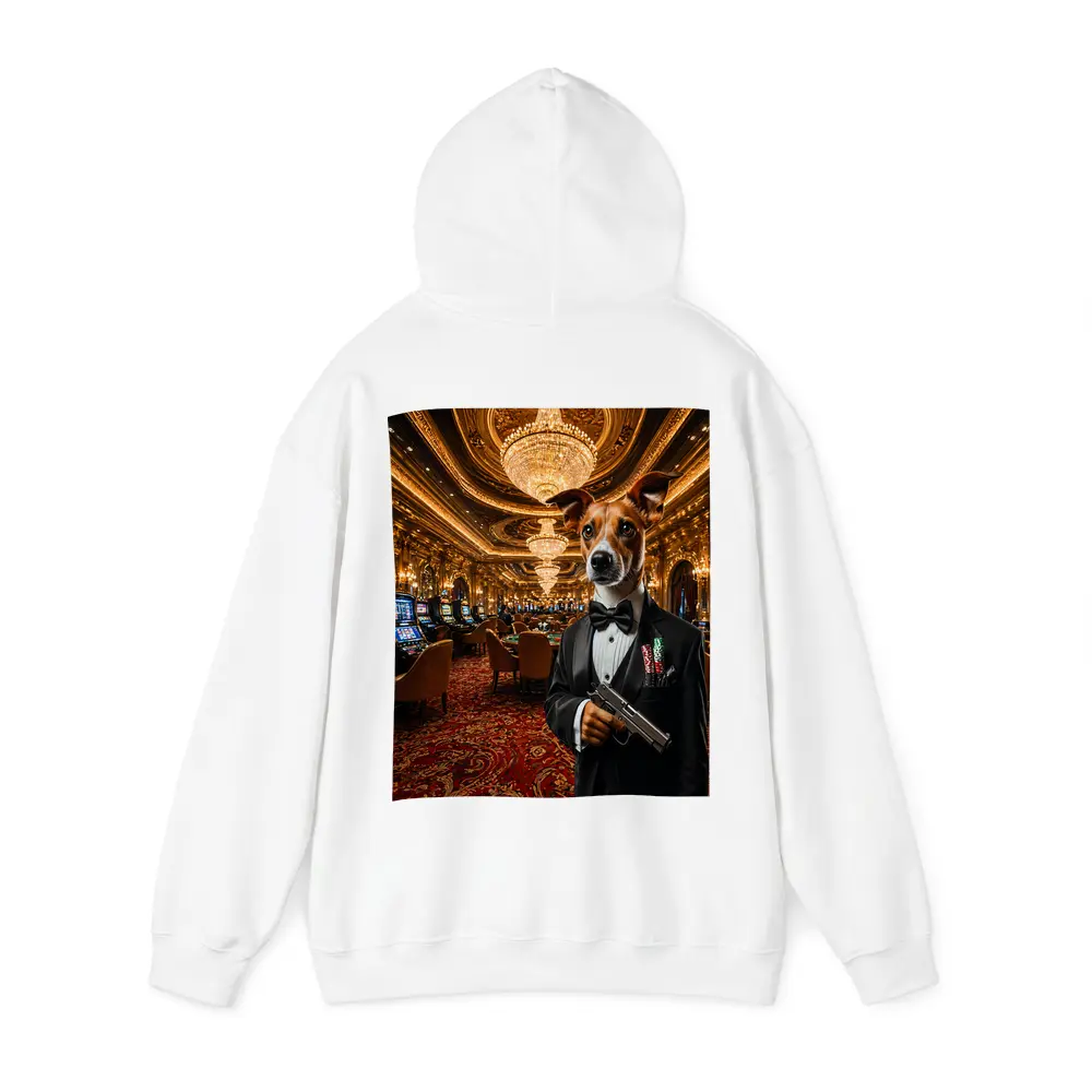 Jack Russell Dog Tuxedo Casino Interior – Hoodies