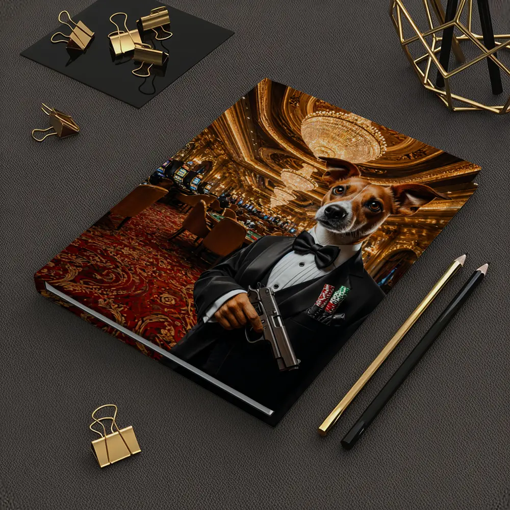 Jack Russell Dog Tuxedo Casino Interior – Notebooks