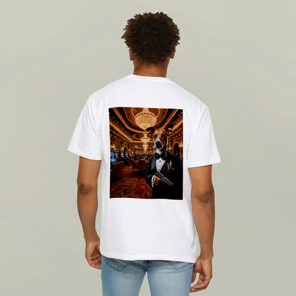 Jack Russell Dog Tuxedo Casino Interior – T-Shirts