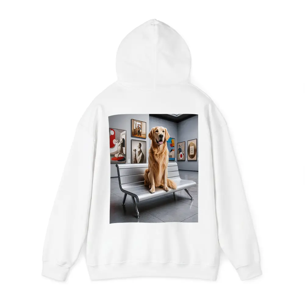 Golden Retriever Sitting in Art Museum – Hoodies
