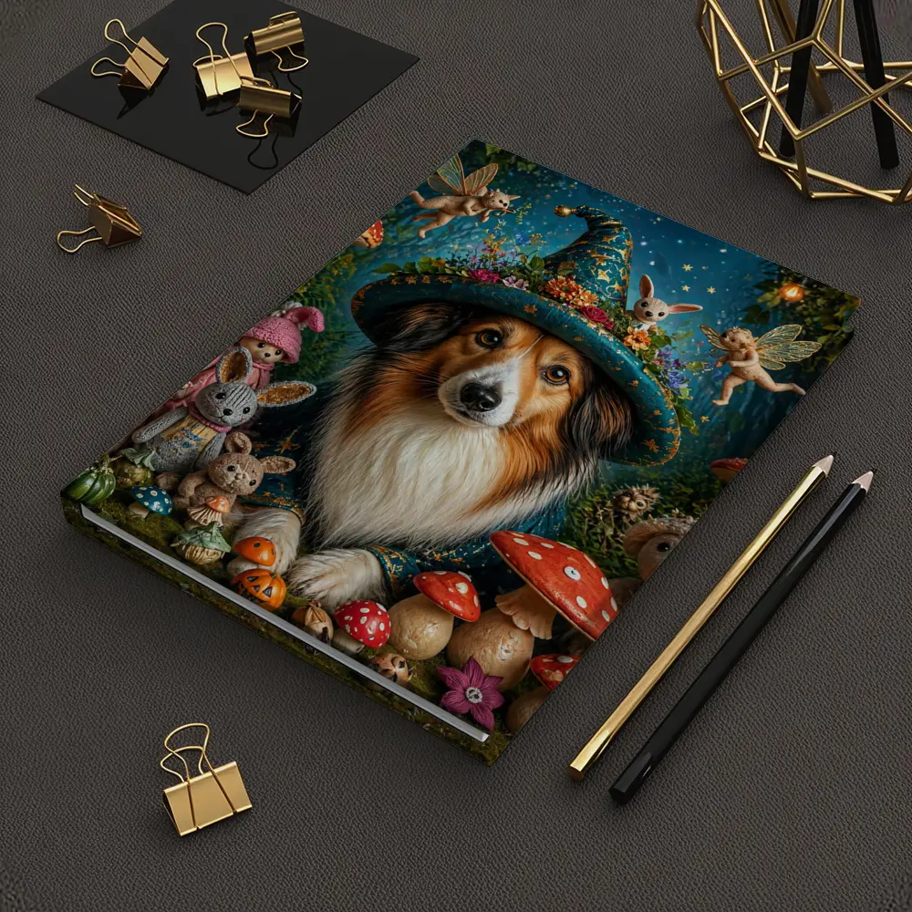 Shetland Sheepdog Wizard Hat Fantasy Forest – Notebooks