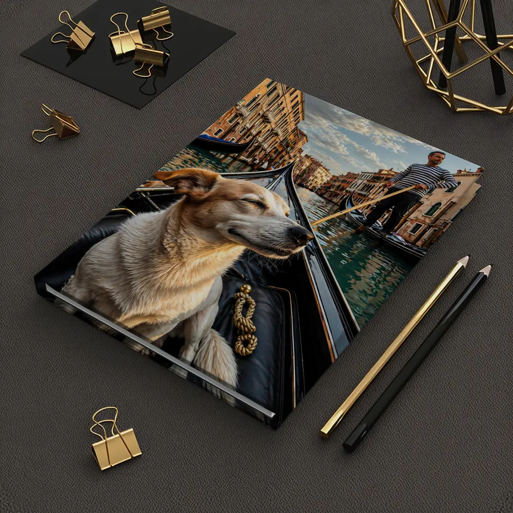 Dog Riding Gondola Venice Canal Italy – Notebooks