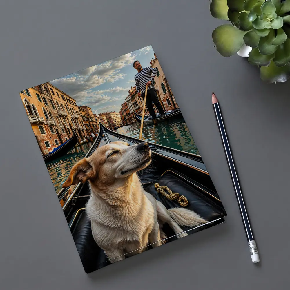 Dog Riding Gondola Venice Canal Italy – Notebooks
