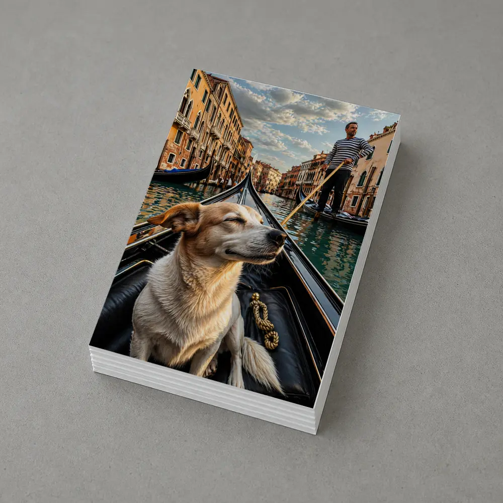 Dog Riding Gondola Venice Canal Italy – Postcards
